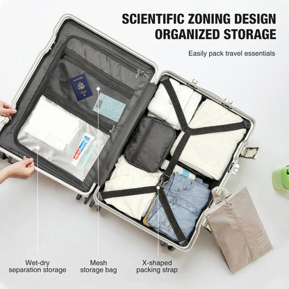 AIWEINY 2025 Aluminum Frame Suitcase PC Hard Shell Pressure-Resistant Travel Luggage, 360° Silent Swivel Wheels, with TSA Lock.