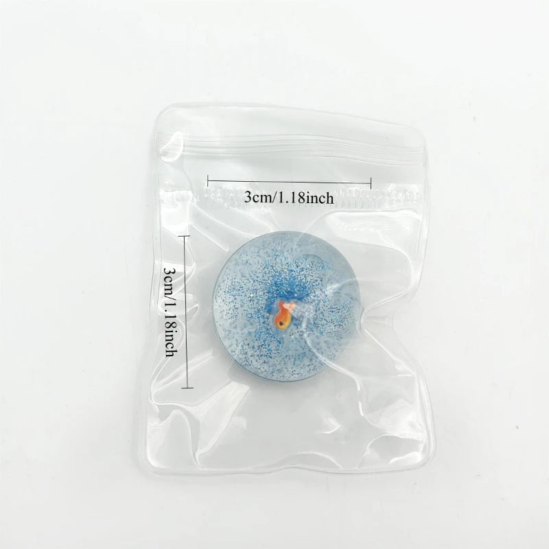 Ocean Planet Squishy Fidget Toy Soft Cute Little goldfish Pinch Decompression Toy Planet Sequin Anti-Anxiety toy for Kids Gifts