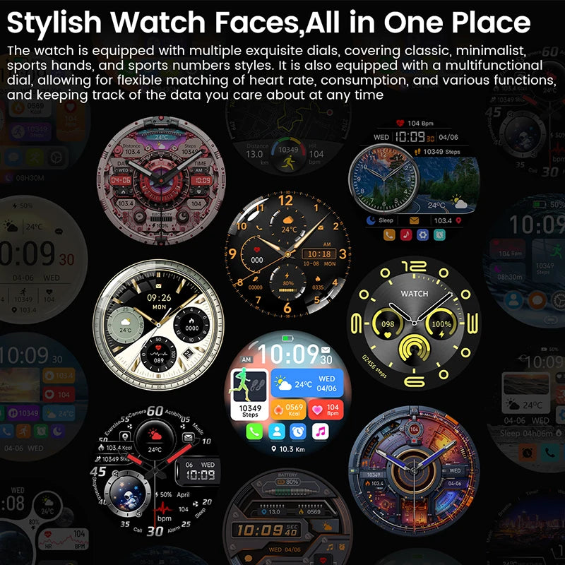 2025 Smart Watch Men AMOLED GPS Heart Rate Bluetooth Calls Waterproof Android iOS