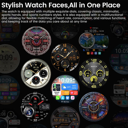 2025 Smart Watch Men AMOLED GPS Heart Rate Bluetooth Calls Waterproof Android iOS