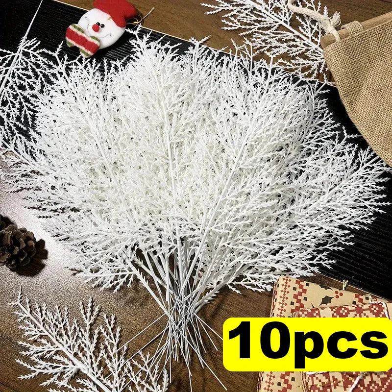 White Pine Needles Artificial Christmas Tree Ornaments DIY Leaf Branches Wreath Home Garden Decoration New Year Party Supply