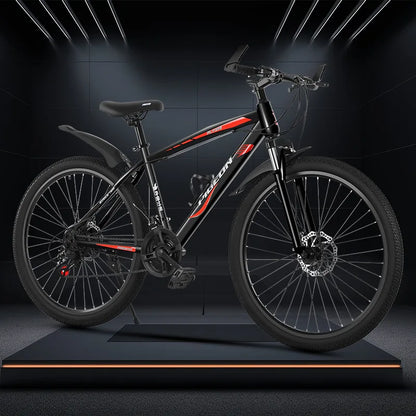 Cooya 24 Inch Variable Speed Bike With Lockable Front Fork 21/27 Speed Dual Disc Brake Student Bike High Carbon Steel Frame 2025