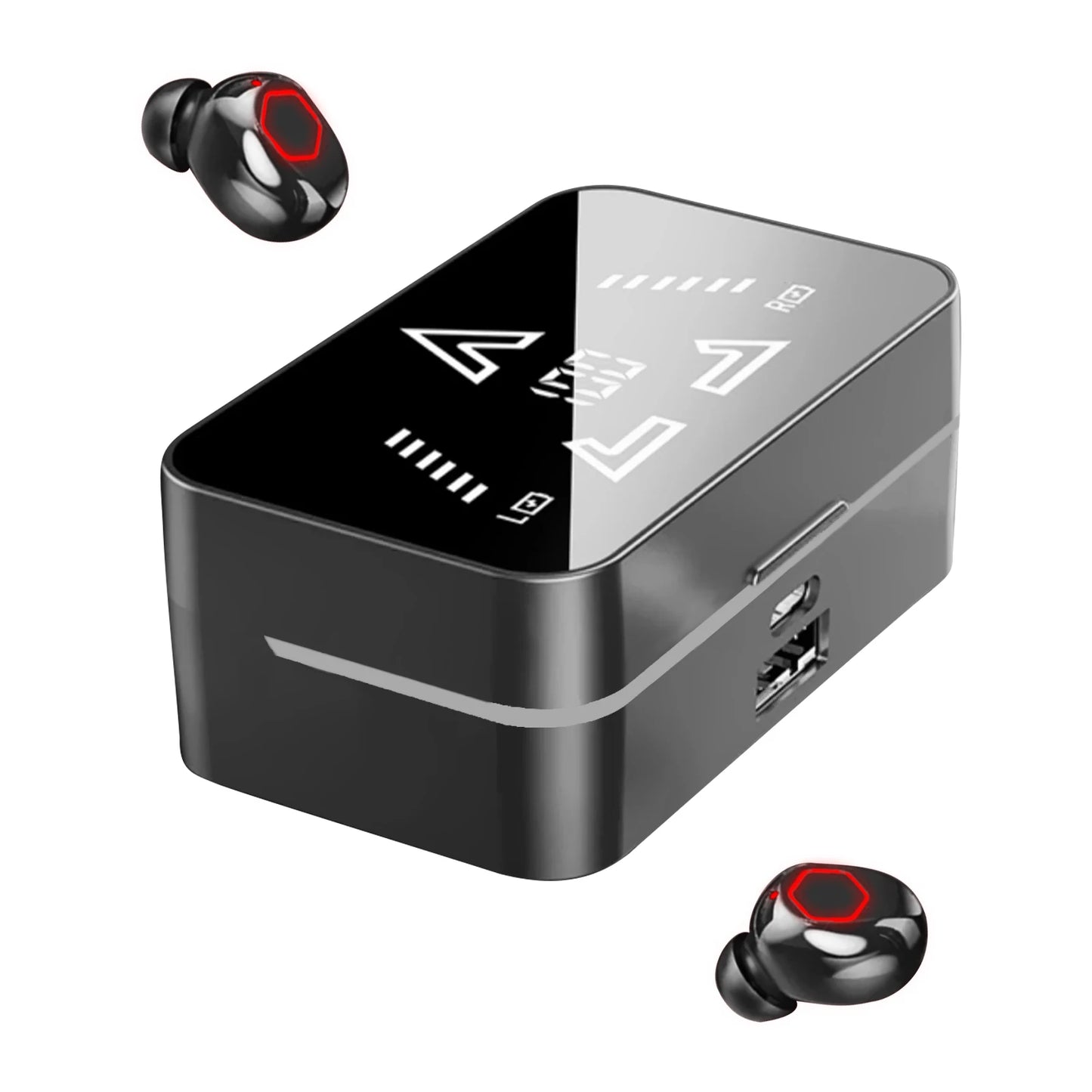 2025 New M48pro Bluetooth Headset Binaural Mirror Digital Display Slipcover Design Ultra Long Life Music Headset