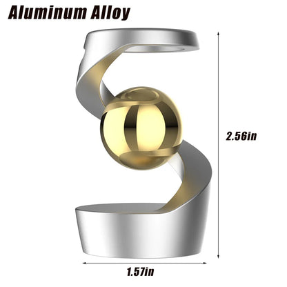 Desktop Rotating Gyroscope Finger Fidget Spinner Toy All Aluminum Alloy Spinning Gyro Silver Metallic Accents For Adults Gift