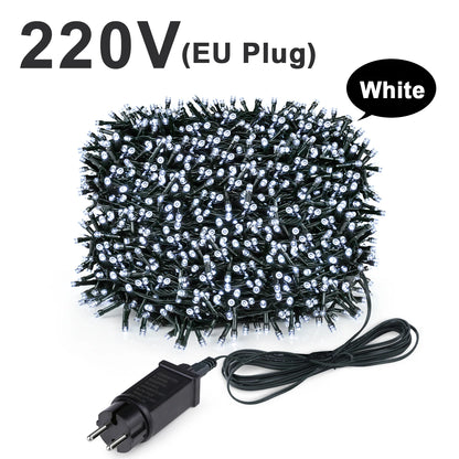 Christmas Decor Lights for Home Village 2024 24V LED String 20m 30m Fairy Garland for Chrismas Tree Country Yard Garden Wedding