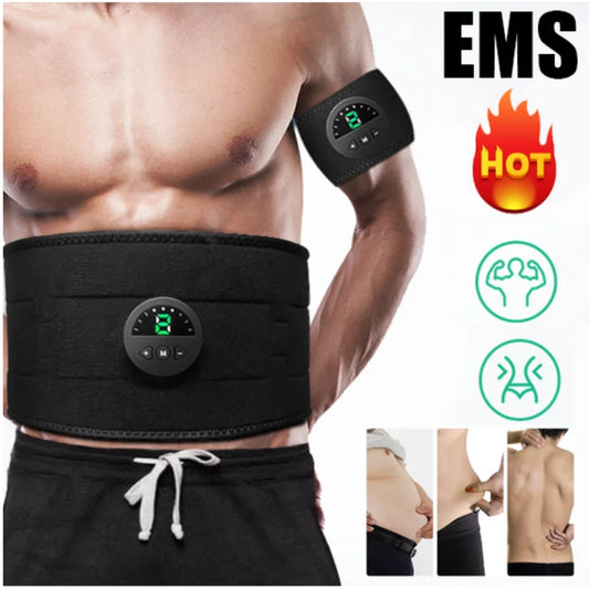 EMS Estimulador Muscular Elétrico Abdominal Cintura Fitness Cinto Vibratório Treinador Muscular Abdominal Massajador Emagrecedor Perda de Peso