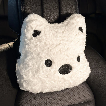 New Winter Plush Car Seat Cover for Dogs Westie Dog Pattern Thickened Warm Pet Car Mat, Universal Fit for Most Vehicles