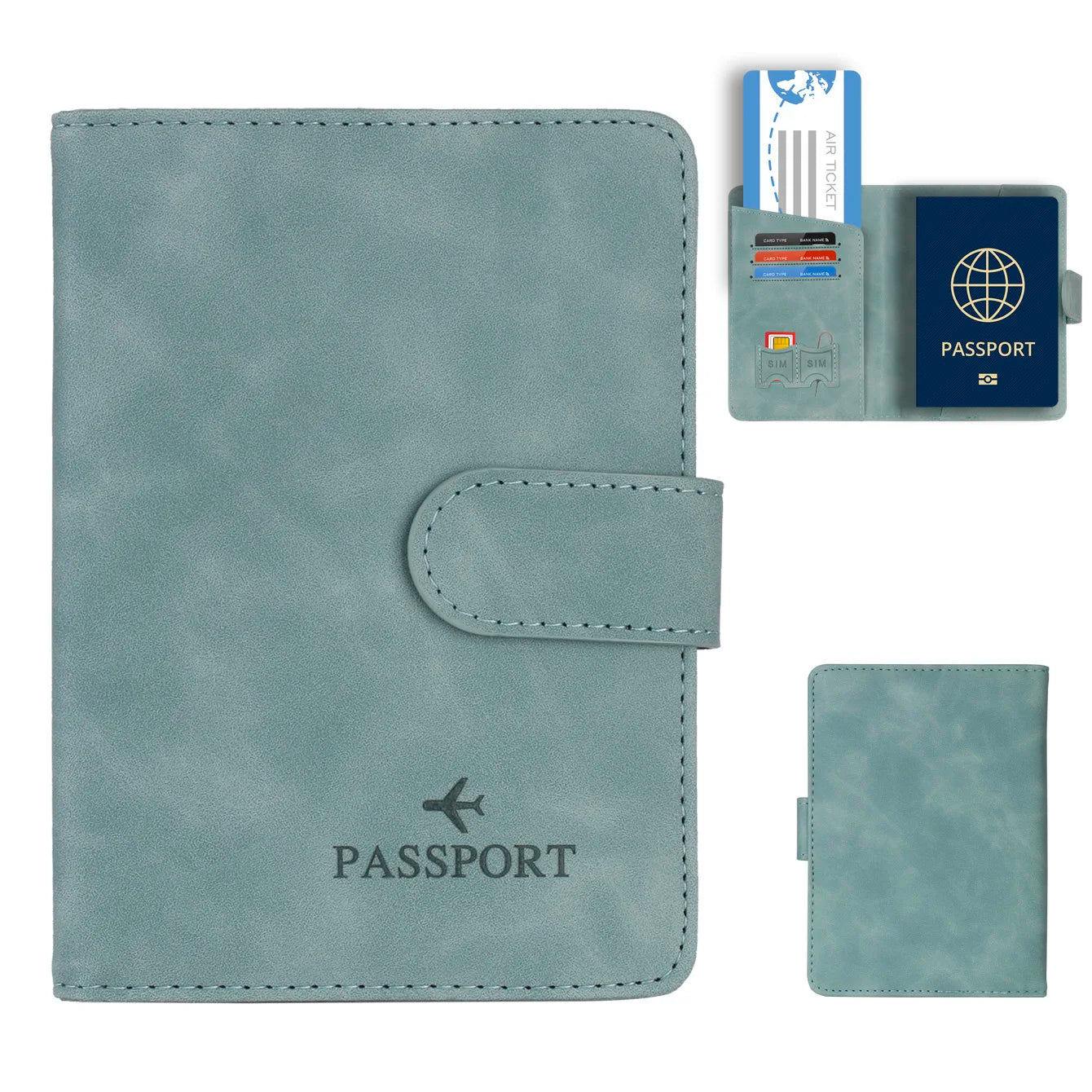 RFID Passport Holder Cover Wallet – Leather Travel Card Case for Men & Women