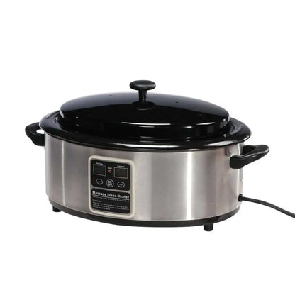 Hot Stone Massage Set with Heater Lava & Basalt Stones Round Spa Stress Relief Kit