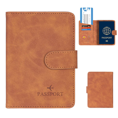 RFID Passport Holder Cover Wallet – Leather Travel Card Case for Men & Women