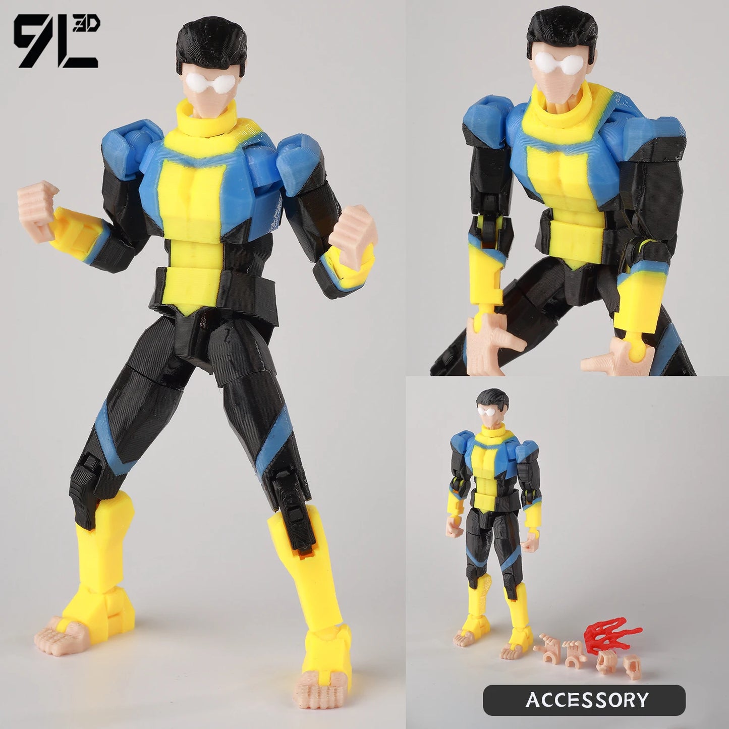 9L3D Lucky 13 Invincible Boy Conquer Omni Action Figure 3D Printed Anime Model Multi-Jointed Poseable Collectible Toy Gift Fan