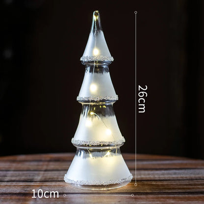 Christmas Tree Glass Night Light for Home Xmas Romantic Holiday Atmosphere Arbol De Navidad Ornaments LED Luminous Decoration