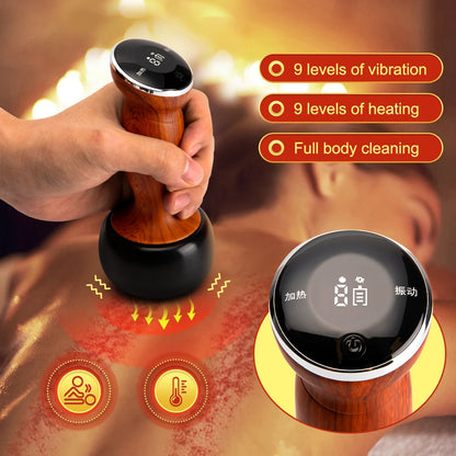 Electric Hot Stone Bianstone Guasha Massager Hot Compress SPA Back Muscle Relax