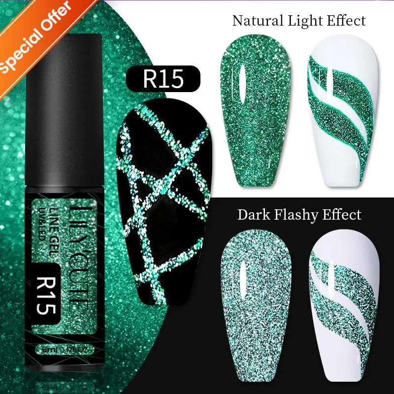 LILYCUTE 7ml Glitter Gel Nail Polish – Shimmering Sequins for Sparkling Manicures