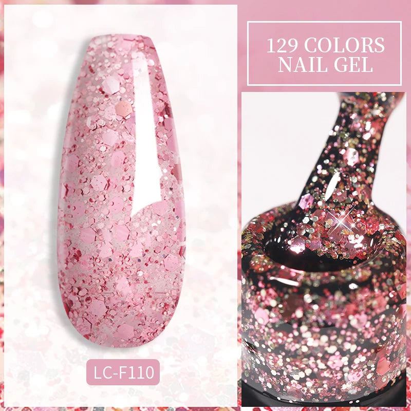 LILYCUTE Glitter Sequins UV Gel Polish – Sparkling Gel Nail Color