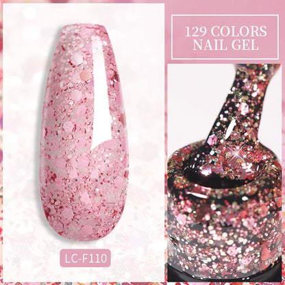 LILYCUTE Glitter Sequins UV Gel Polish – Sparkling Gel Nail Color
