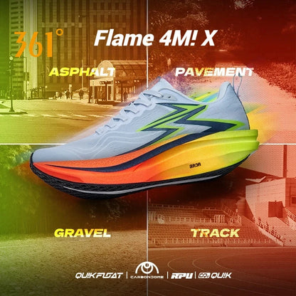 361 Degrees Flame 4.0 MIX Men Running Shoes Carbon Plate Racing Marathon Stable Rebound Wear-resistant Male Sneakers 672512204