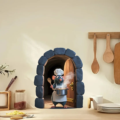 1 Piece of Ratatouille Creative Design, Self-Adhesive Wall Stickers for Home, Suitable for Living Room and Bedroom Decoration, Kitchen Walls, Background Walls