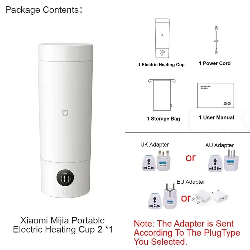 NEW XIAOMI Mijia Portable Electric Kettle 2 Thermos Cup Fast Water Boiler 350ml Smart Temperature Insulated Kettle Travel (CN)