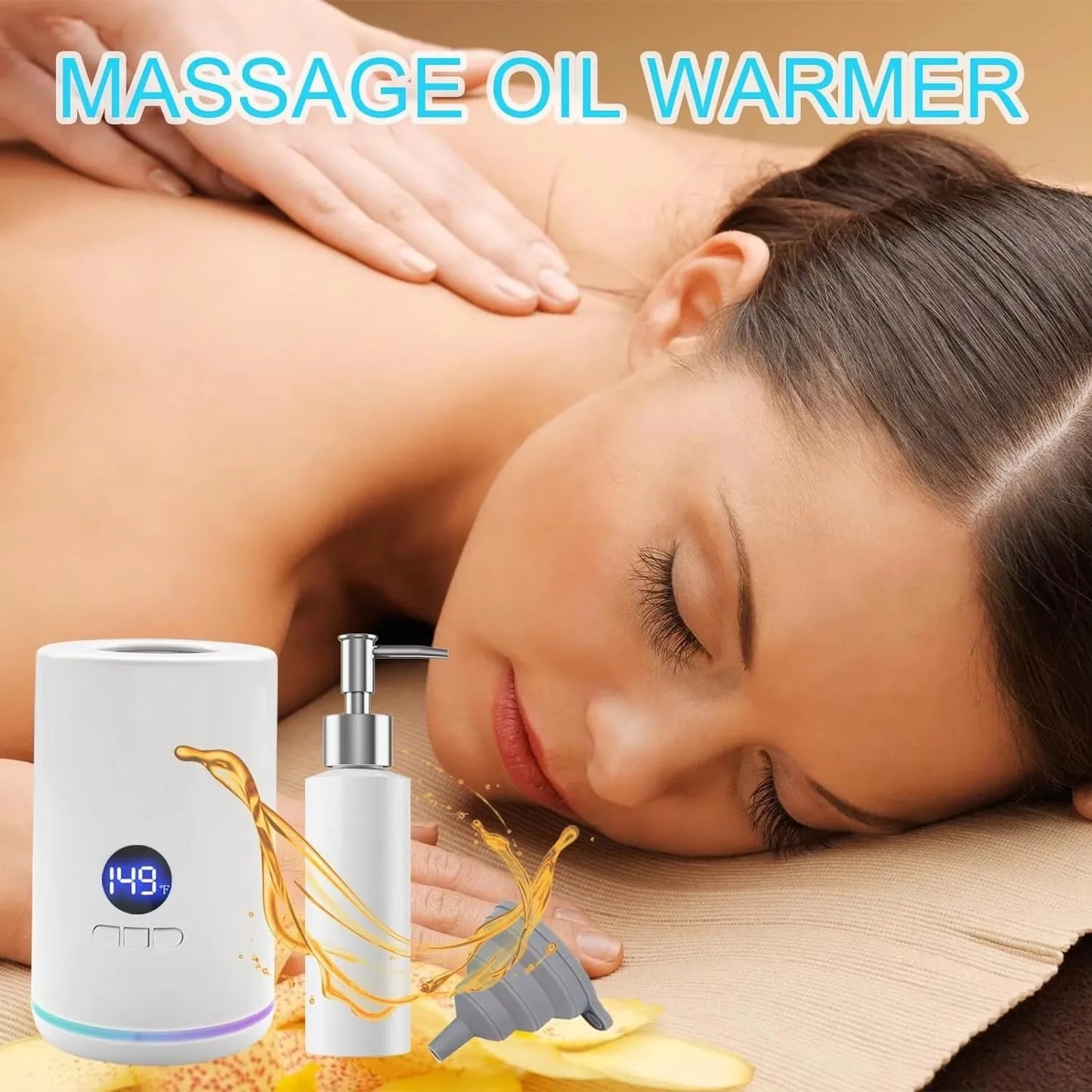 Portable Single Bottle Massage Oil, Lotion & Cream Heater – Adjustable Temperature