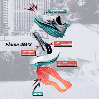 361 Degrees Flame 4.0 MIX Men Running Shoes Carbon Plate Racing Marathon Stable Rebound Wear-resistant Male Sneakers 672512204