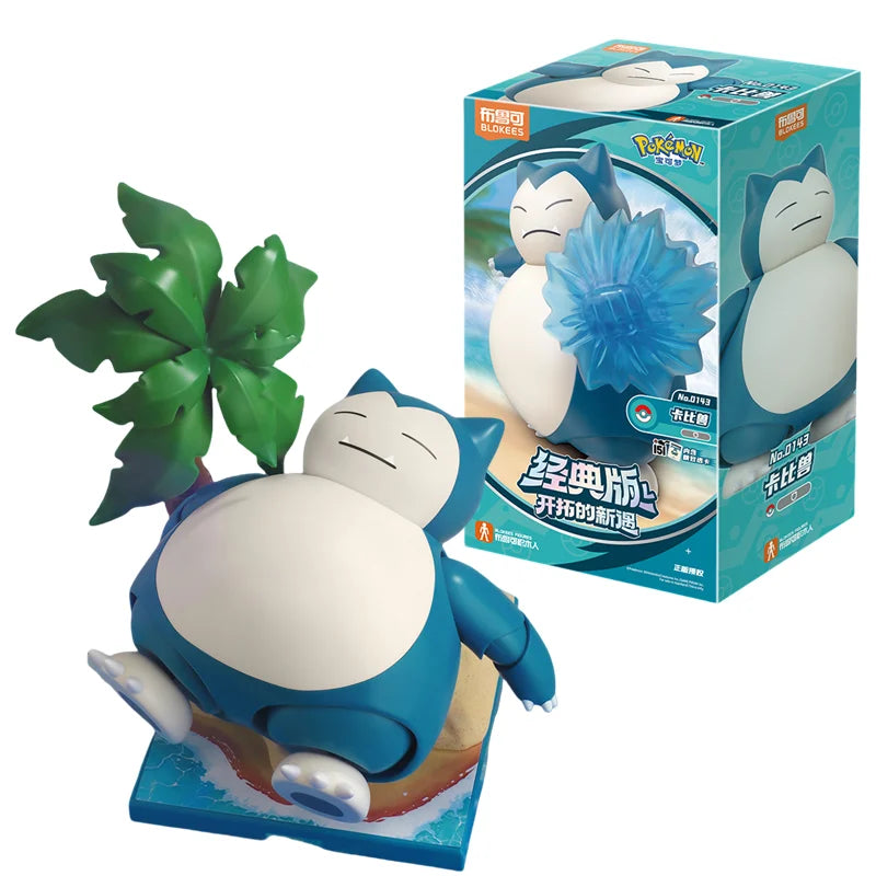 Original Blokees Pokemon Pikachu Scyther Snorlax Lucario Charizard Greninja Meowscarada Ceruledge Building Blocks Anime Doll Toy