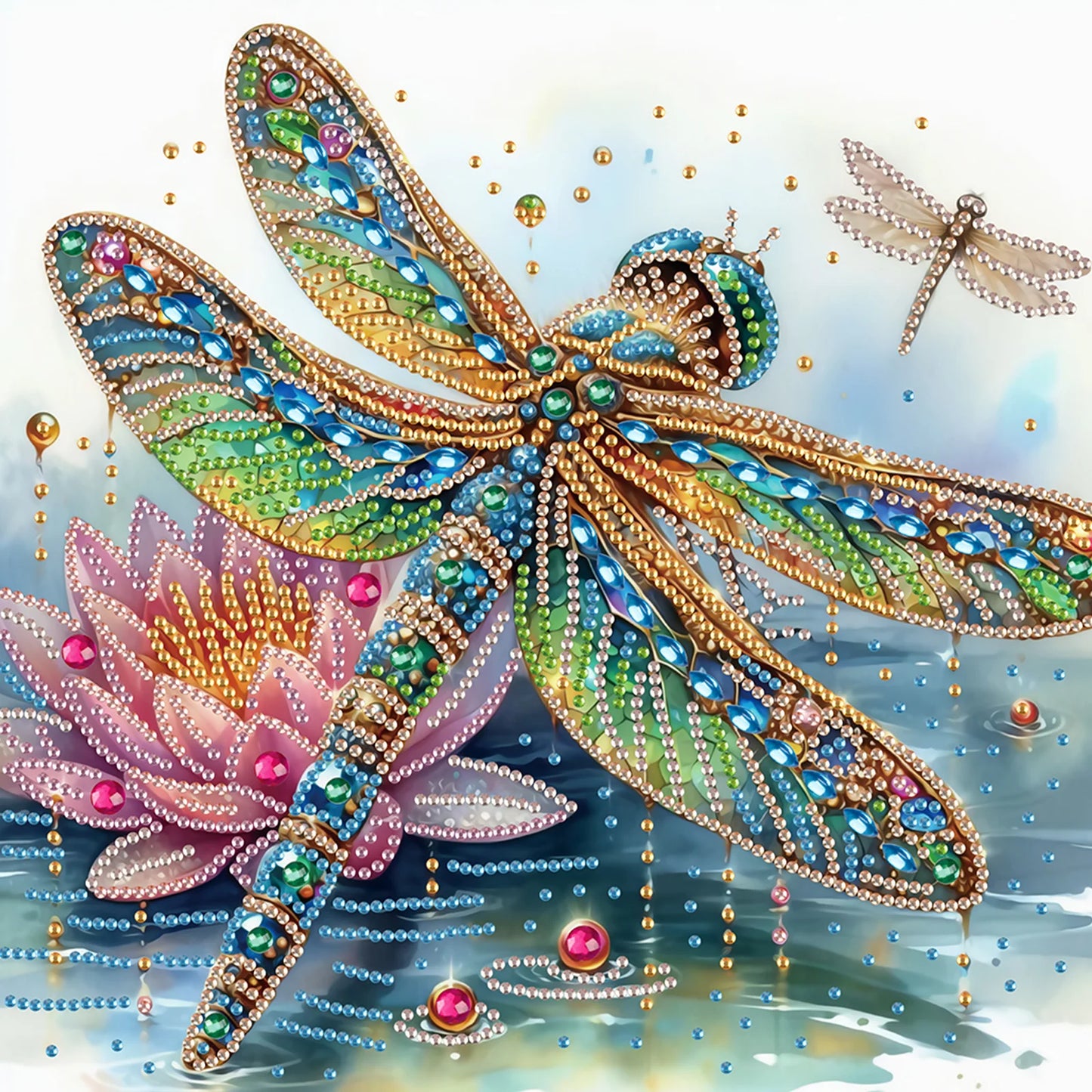 DIY dragonfly 5D Special Shape Diamond Art Kits for Beginners,Diamond Art Painting Kits for Home Wall Decoration Gift