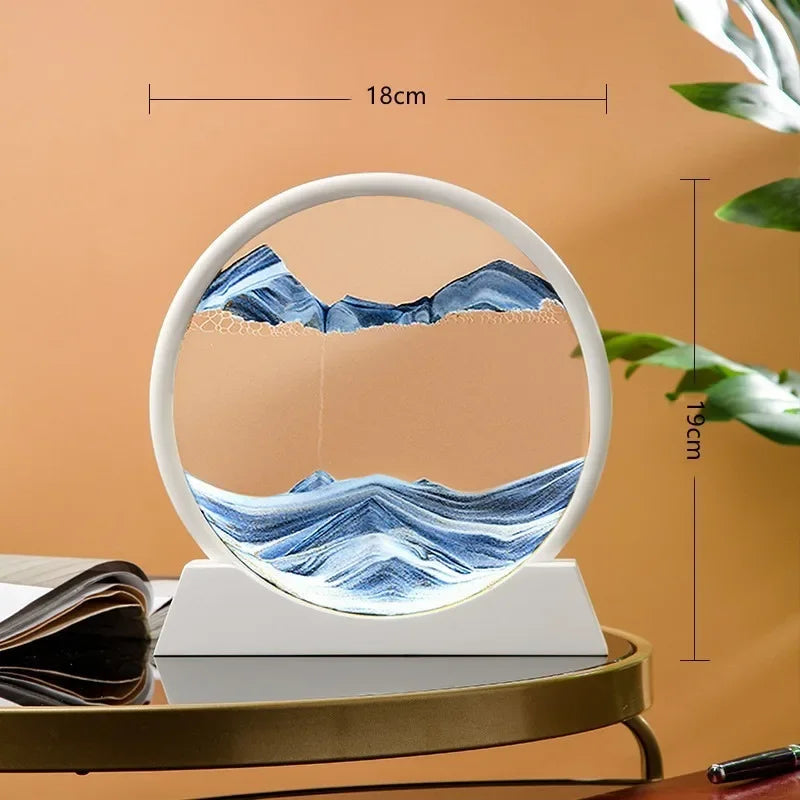 Round Quicksand Painting Living Room Hourglass Ornaments Multiscenario Practical Moving Sand Art Handicrafts Desktop Decorations