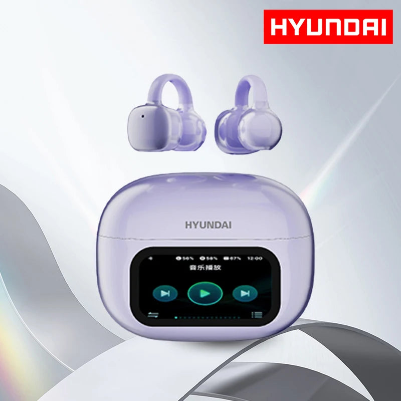 Choice HYUNDAI HY-C02 Nice earrings Earphones Wireless Bluetooth Headphones LED Power Display Mic Stereo Sound Earphones