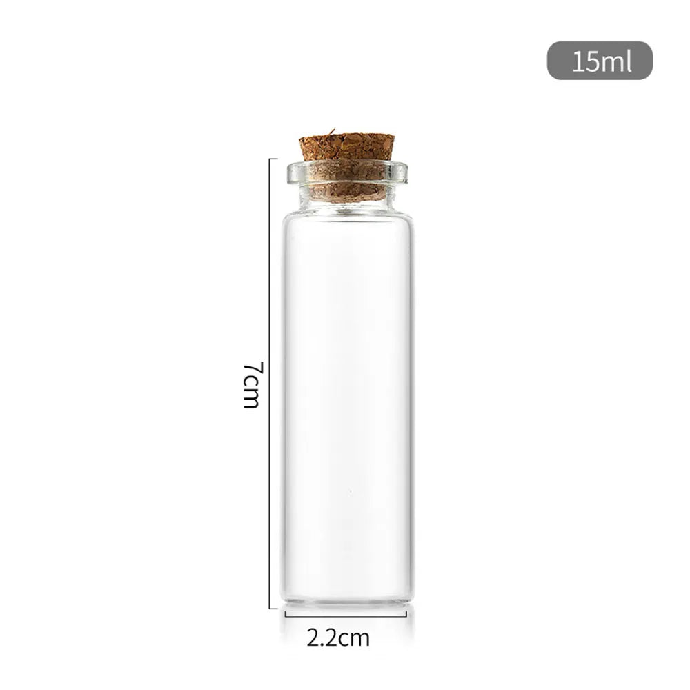 5Pcs Mini Clear Glass Bottles with Cork Stopper Wishing Drifting Bottles for Wedding Favors Party Decor DIY Craft Jars Vials