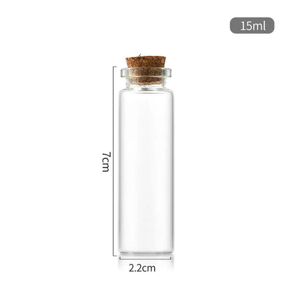 5Pcs Mini Clear Glass Bottles with Cork Stopper Wishing Drifting Bottles for Wedding Favors Party Decor DIY Craft Jars Vials