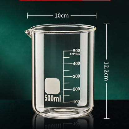 Glass Measuring Cup High Borosilicate Clear Scale Cup Heat-resisting Laboratory Beaker Kitchen Baking 50/100/150/250/500/1000ml