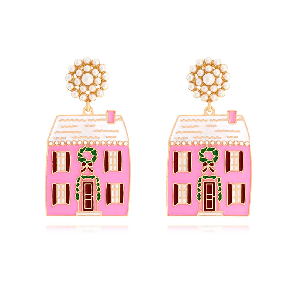 Christmas Jewelry Rhinestones Elk Earrings Christmas tree Drop Earrings for Woman Xmas Accessories Ear Studs Gifts