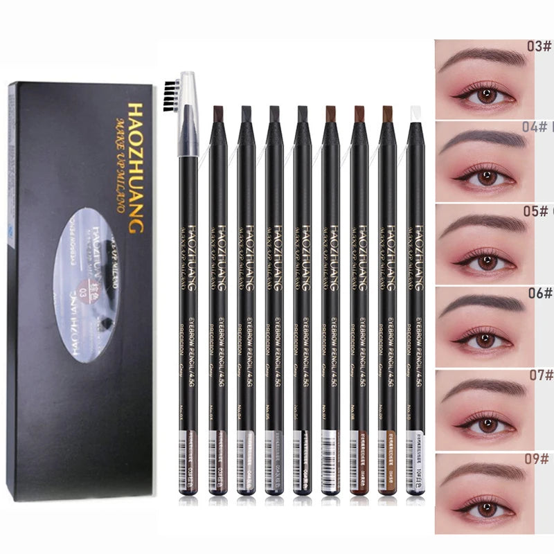 1pcs Long-Lasting Waterproof Eyebrow Pencil with Brush – Microblading Peel-Off Brow Pencil for Precise Shaping