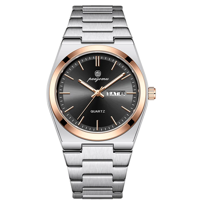 POEDAGAR Men's Sport Quartz Watch Stainless Steel Luminous Waterproof + Box