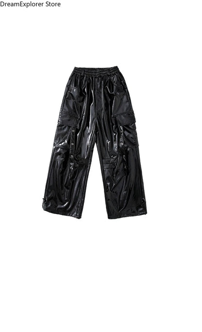 Boys Hip Hop Cool Shiny Sweatshirt Street Dance Cargo Pants Girls K-pop Clothes Sets Kids Streetwear Children Teenage Costumes