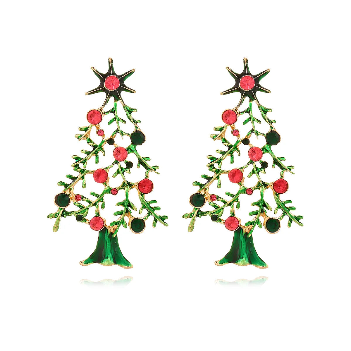 Christmas Jewelry Rhinestones Elk Earrings Christmas tree Drop Earrings for Woman Xmas Accessories Ear Studs Gifts