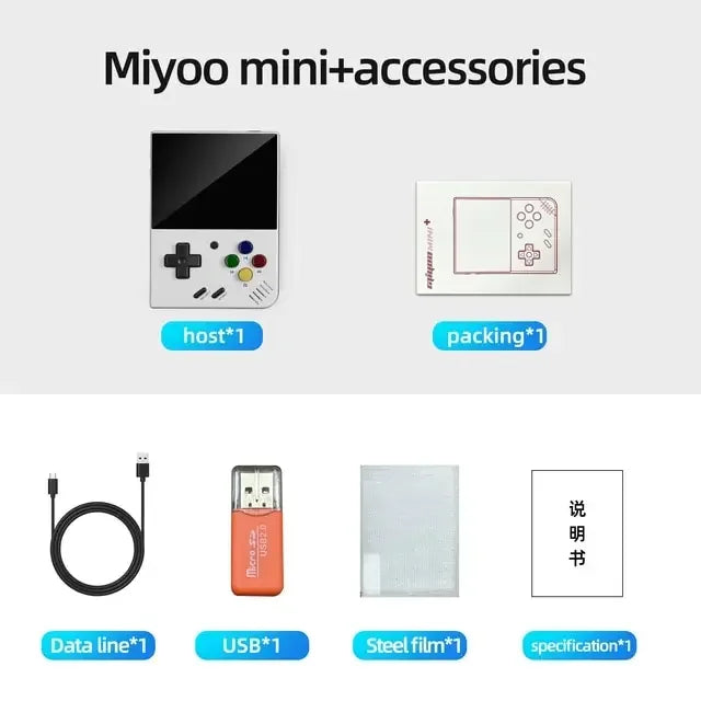 MIYOO Mini Plus Portable Retro Handheld Game Console V2 Mini+ 3.5 Inch IPS Screen Classic Video Game Console Linux System Gift