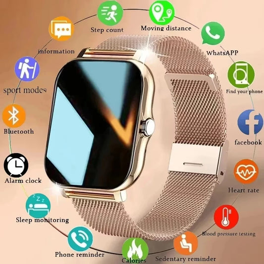 LAXASFIT 2025 Smartwatch Bluetooth Talk Full Touch Heart Rate Fitness Tracker