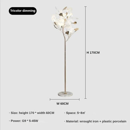 Tree branch chandelier Ceramic Ginkgo Leaves lamp luxury designer Living Room Bedroom Art Lobby Decoration restaurant bar lights