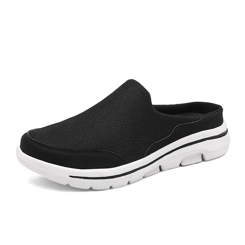 Big Size Men Casual Mules Super Light Mesh Slippers Closed Toe Half Slipper Breathable Male Flats Shoes Outdoor Slip-on Footwear