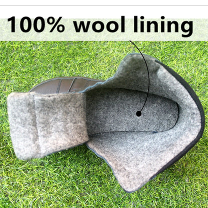 Barefoot Leather Boots With Wool Linning Inside For Women  man Zero Drop Wider Toes Box