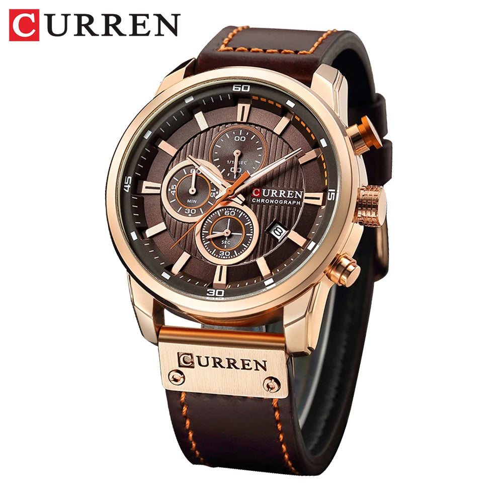 CURREN Luxury Men’s Quartz Watch Chronograph Sport Date Fashion Wristwatch 2025