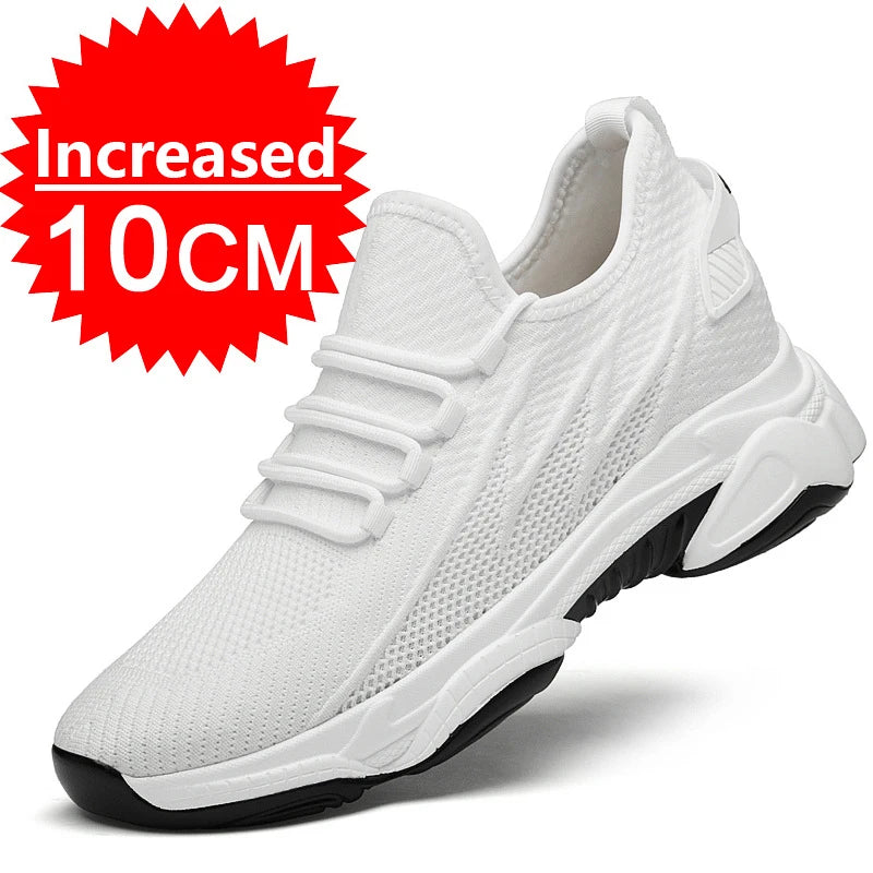 Sneakers Men Elevator Shoes Height Increase Shoes For Men Casual Insole 10cm 8cm 6cm Optional Heels Moccasins Taller Male Sports