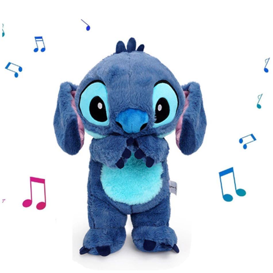 Pink/Blue Stitch Plush Doll - Breathing Light & Music, Cute Anime Soothe Toy for Babies/Kids, Ideal Christmas/Birthday Gift