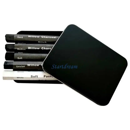 Water-Soluble Charcoal Sticks & Pencils Set – Ideal for Sketching, Shading & Drawing – K92C