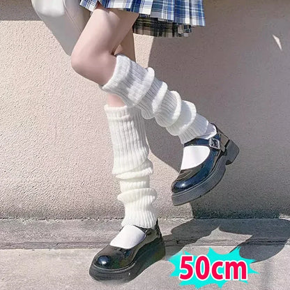 Y2k Winter Leg Warmers Fluffy Knitted Arm Warmers Gothic Lolita Knit Long Socks Women Leg Warmer Stylish Stretchy Boots Cover