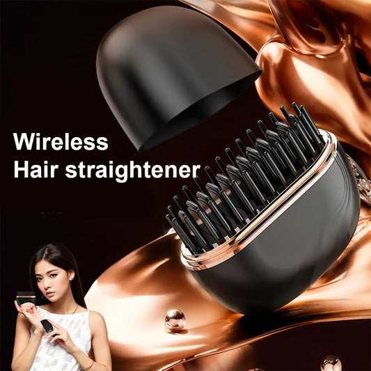 Mini Hair Straightening Comb Wireless | Portable Hair Styler Multifunctional