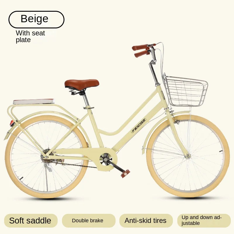 Cooya official-website-Commuter Bike for Women, Simple Adult Scooter, Student Bike, Vintage Bike, New, 24 ", 26"