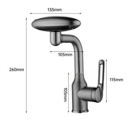 Multi-Mode 360° Rotating Waterfall Faucet – Stylish Bathroom Basin Mixer Tap